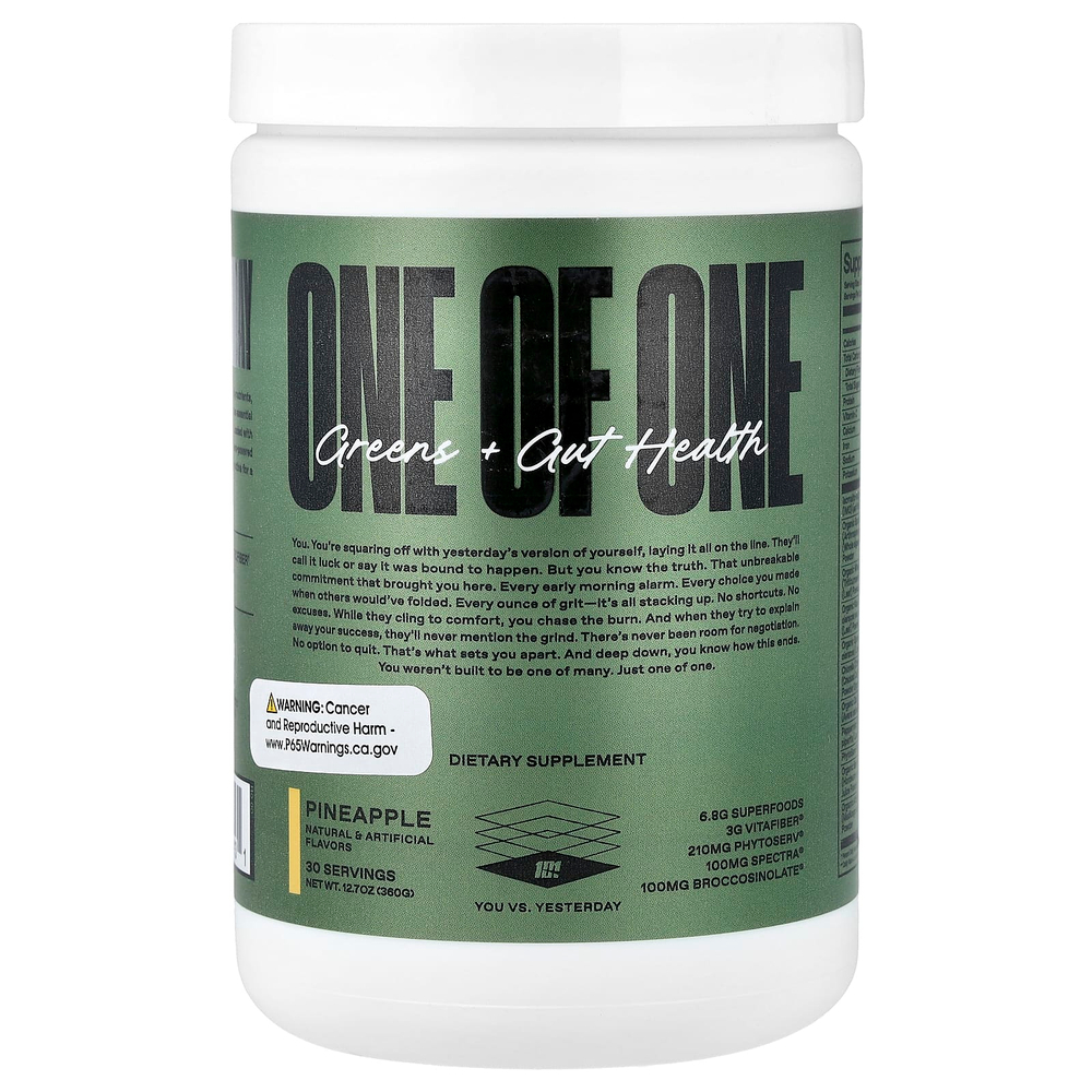 ONE OF ONE, Greens + Gut Health, ананас, 360 г (12,7 унции)