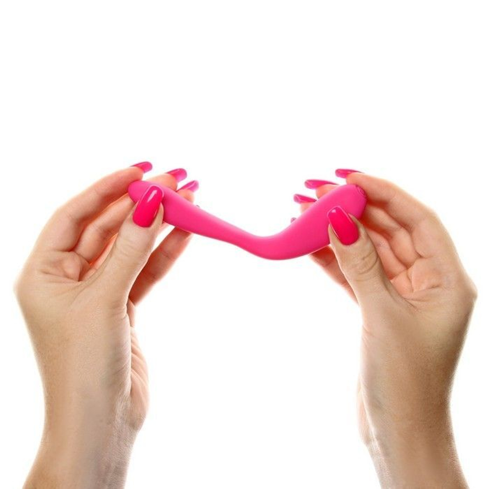 Розовый стимулятор для пар с вибропулей (Цвет: розовый)