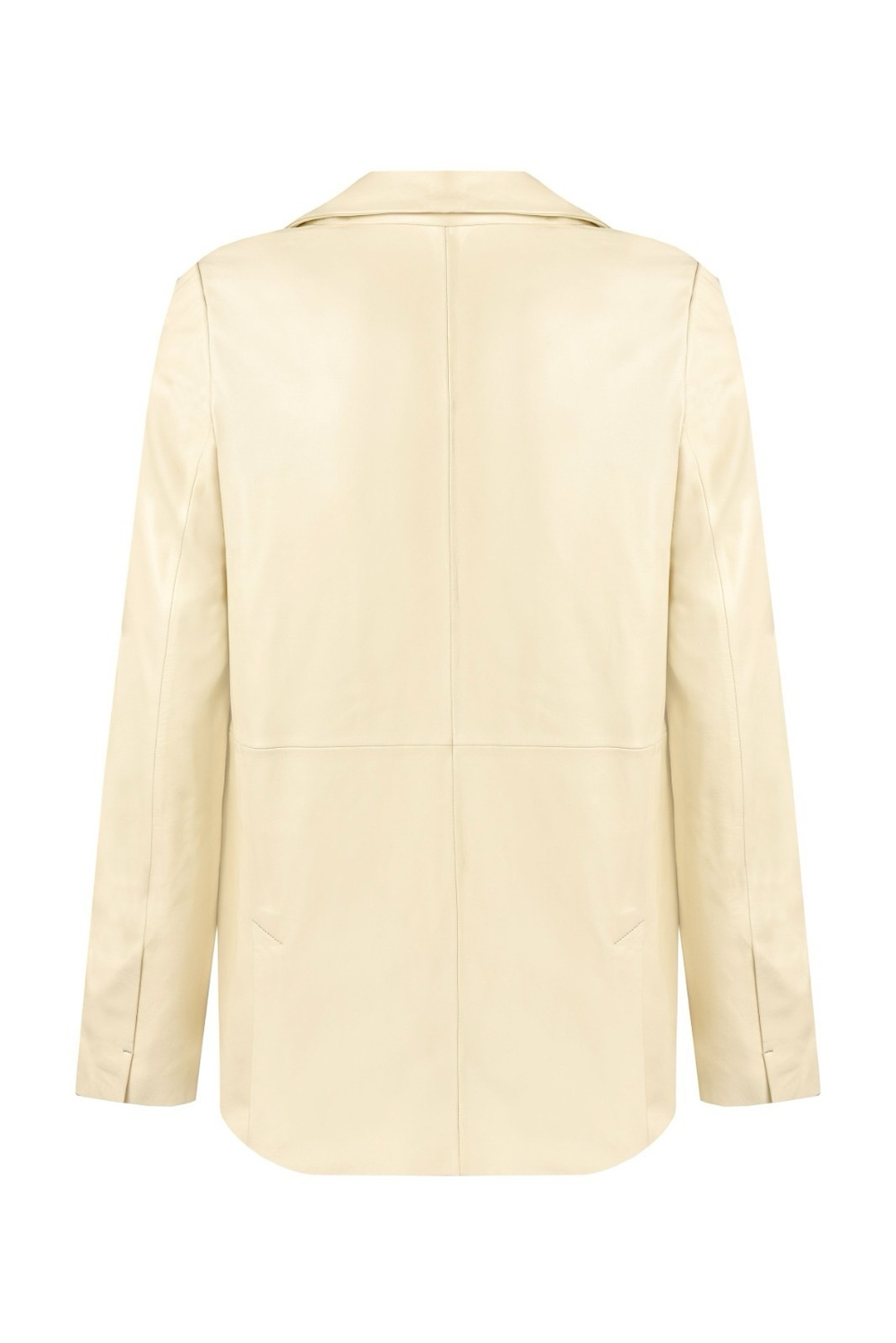 Молочный кожаный пиджак