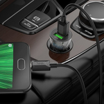 Автомобильное зарядное устройство HOCO Z47 Transparent, 1xUSB + 1xUSB- C, 3A, 20W, 013274