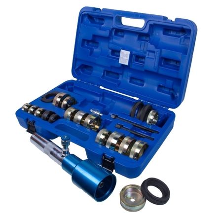 Цена на МАСТАК (110-22024C) Набор оправок для монтажа и демонтажа сайлентблоков MB, гидравлический, кейс, 24 предмета