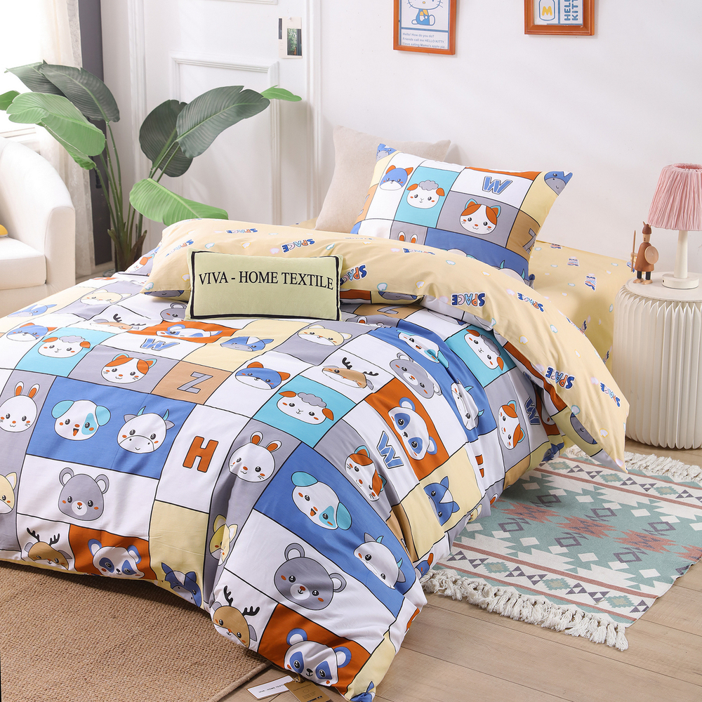 Комплект постельного белья на резинке Сатин Люкс KIDS 100% хлопок CDKR039