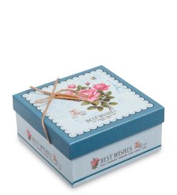 WG-19/2-B Коробка подарочная «Квадрат» цв.бел./голуб.