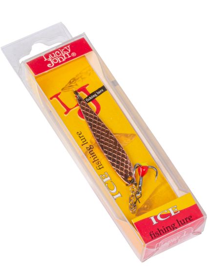 Блесна вертикальная зимняя Lucky John DIAMOND BLADE с цепочкой и тройником 41мм C блистер