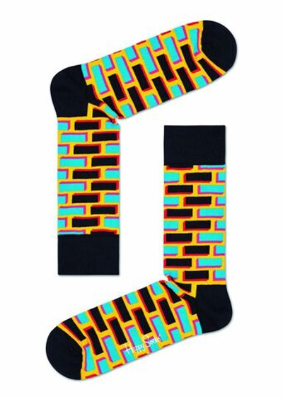 Носки унисекс Brick Sock с цветными кирпичиками (Размер: 29) (Цвет: темно-синий)