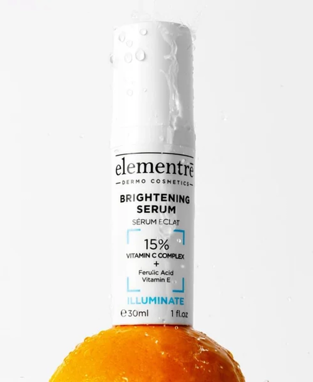 Осветляющая сыворотка с 15% витамином С 15% VITAMIN C - BRIGHTENING SERUM 30 ml от Elementrè Dermo Cosmetics, Швейцария, фотостарение, пигментация, постакне