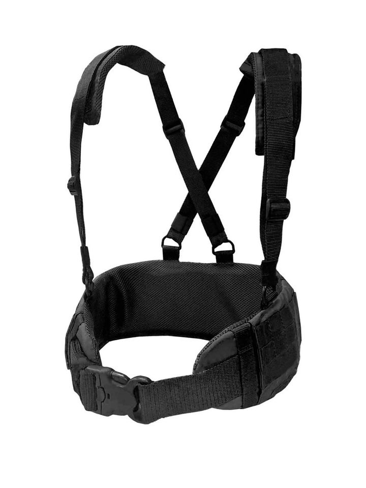 Пояс тактический с плечевыми ремнями ПТ 3/4 (черный)