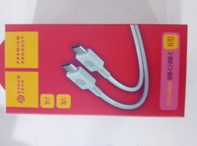 Кабель USB-C/USB-C DREAM N10 3A, 1м Белый