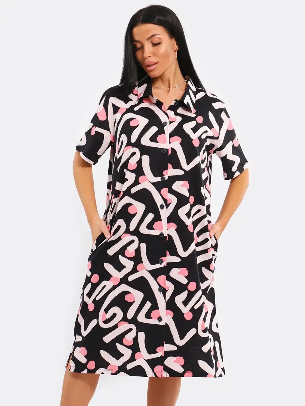 Платье рубашка хлопок большие размеры