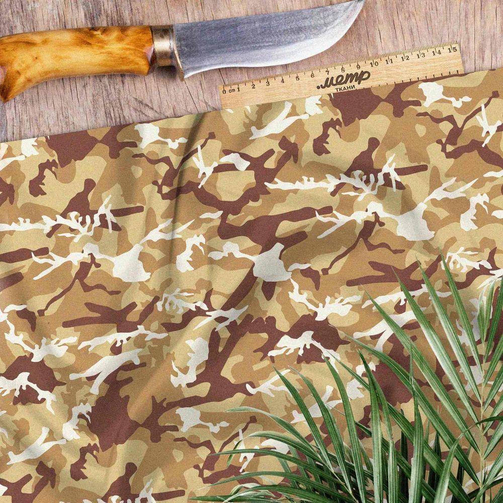 Ткань шифон коричневый милитари