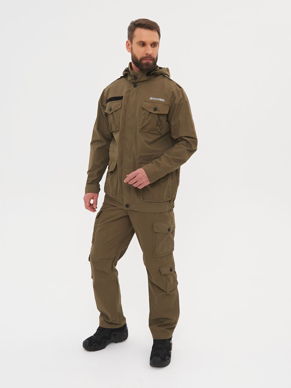 Костюм летний Крафт ткань Ravena Peach Wash цвет Олива