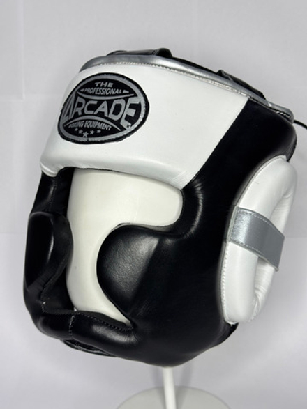 Шлем боксерский полная защита  Arcada черный/белый