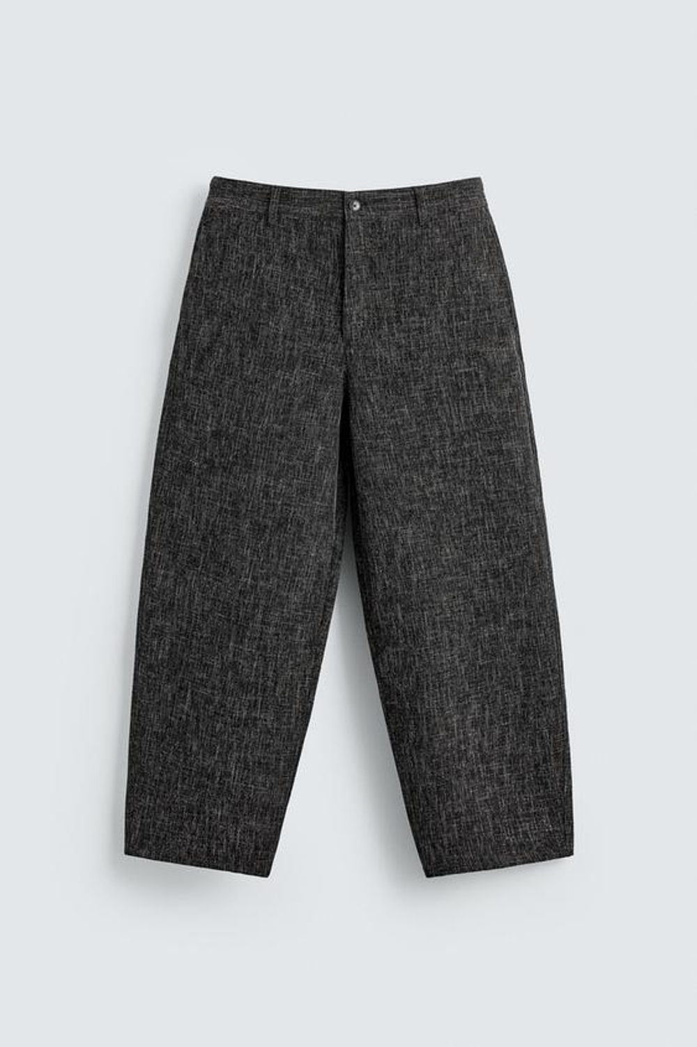 ZARA БРЮКИ BALLOON FIT ИЗ РЕЛЬЕФНОЙ ТКАНИ, ЧЕРНЫЙ