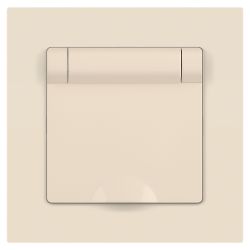 Розетка Intro Accent 6-203-02 2P+E Schuko с крышкой 16А-250В IP20 СУ AL/CU слоновая кость