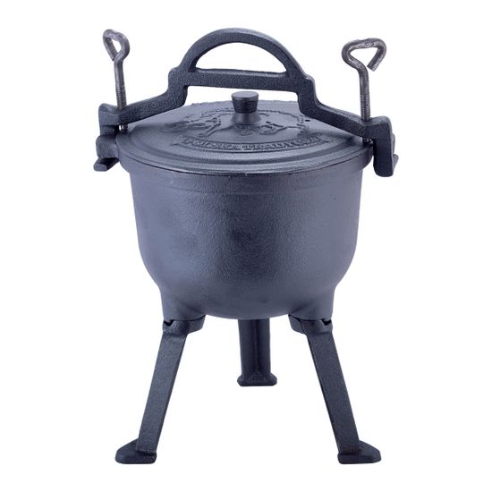 Котелок чугунный 4 л. на ножках с крышкой и креплениями Kamille KM-4800V