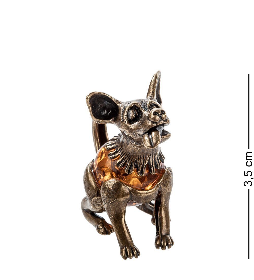 Народные промыслы AM- 506 Фигурка «Пес-барбос» (латунь, янтарь)