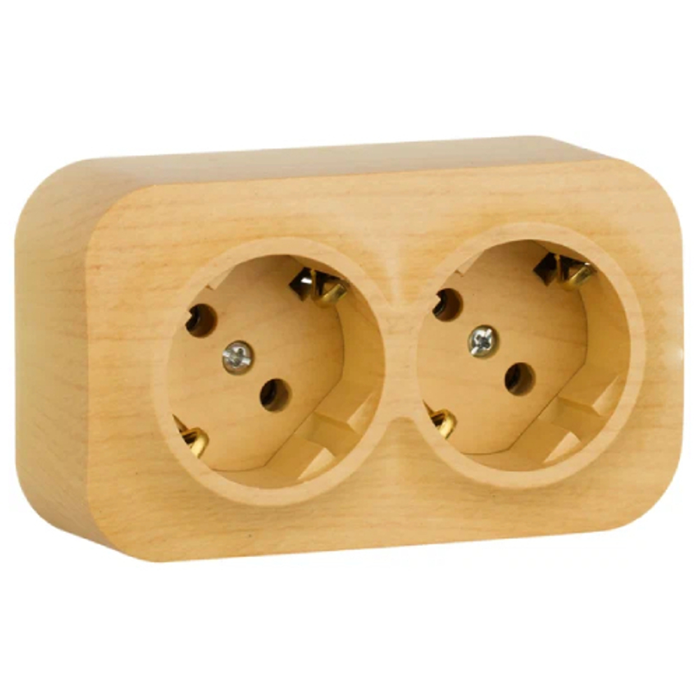Розетка 2-ая с/з IP20 (сосна) Quteo Legrand 782273/782293