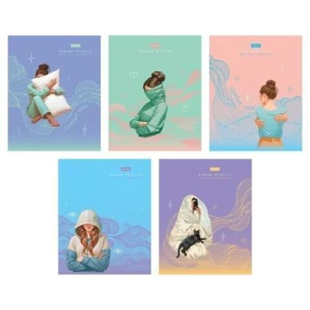 Тетрадь А5 48л кл. Hatber "Весь ее Мир. Выпуск №2" софт-тач, запечат.оборот, 5 диз.в блоке