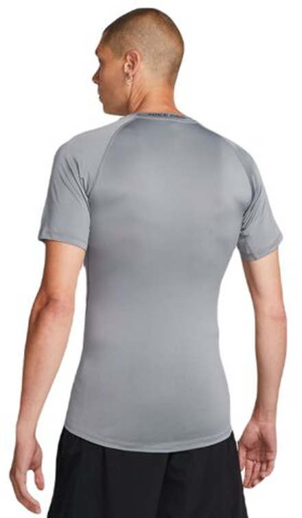 Термобелье Nike Pro Dri-FIT Tight Short-Sleeve Fitness Top - smoke grey/black - Gray