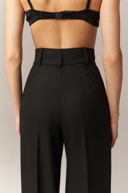 Брюки-палаццо черные из мягкой вискозы