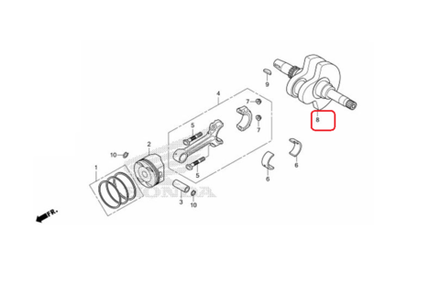 13310-KTW-900. CRANKSHAFT. Forza250-300, SH300