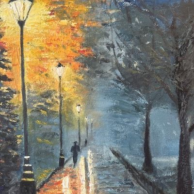 Счастье мерять лужи. Осень и девочка