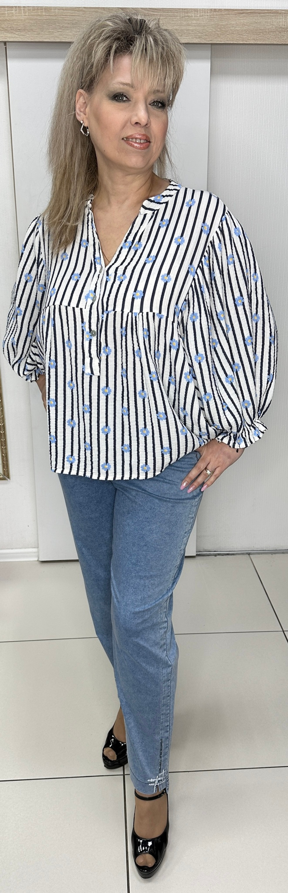 Итальянская рубашка-поло с красивыми рукавами