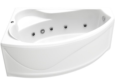 Ванна акриловая BAS Николь левая 1700х1020 с гидромассажем и каркасом