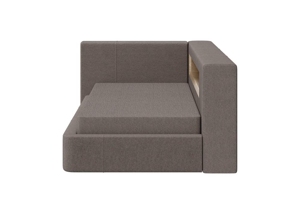 Диван-кровать Cube c нишей L (капучино, твид)