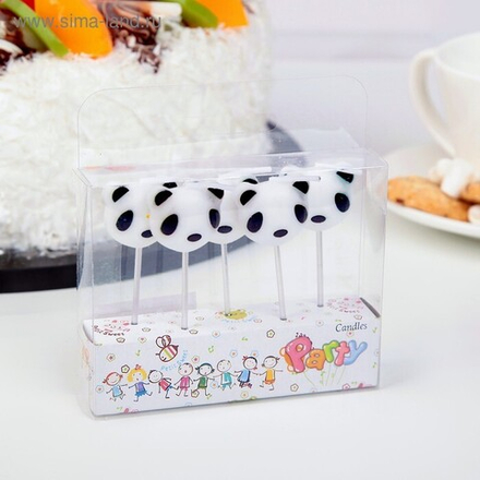 РАСПРОДАЖА Набор свечей в торт (5 шт) "Панды"