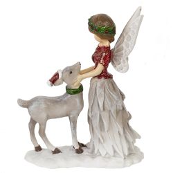 GAEM Фигурка декоративная "Фея и олень", L8,5 W3,5 H10 см