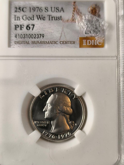 Монета 25 центов 1976 г "200 лет независимости (барабанщик)"