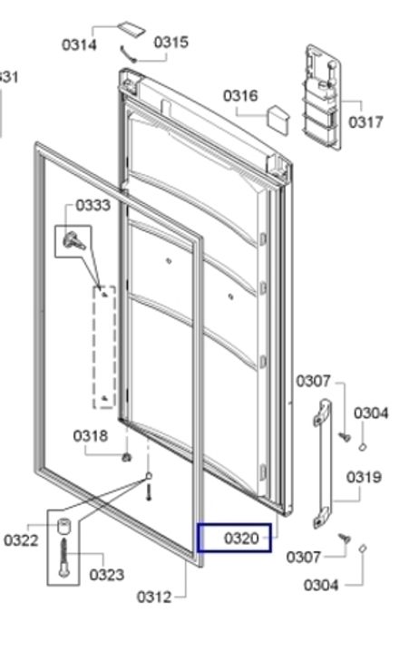 Дверь для холодильника Bosch KGN39AV***