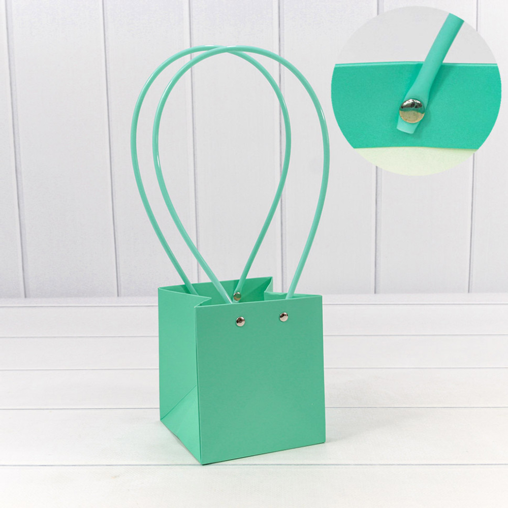 Пакет подарочный 13х11.5х11.5см Ваза для цветов (Тиффани)