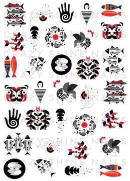 Слайдер-дизайн Crazy Shine Nails mini: Графические рыбы