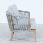 Диван деревянный двухместный Tagliamento Veneto, светлый тик, серый