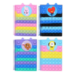 Блокнот детский Basir, формат А5, серия "Друзья", с Pop-It, цветная обложка pop it, размер 21*15 см, 80 листов, на объёмной спирали, 4 цвета ассорти