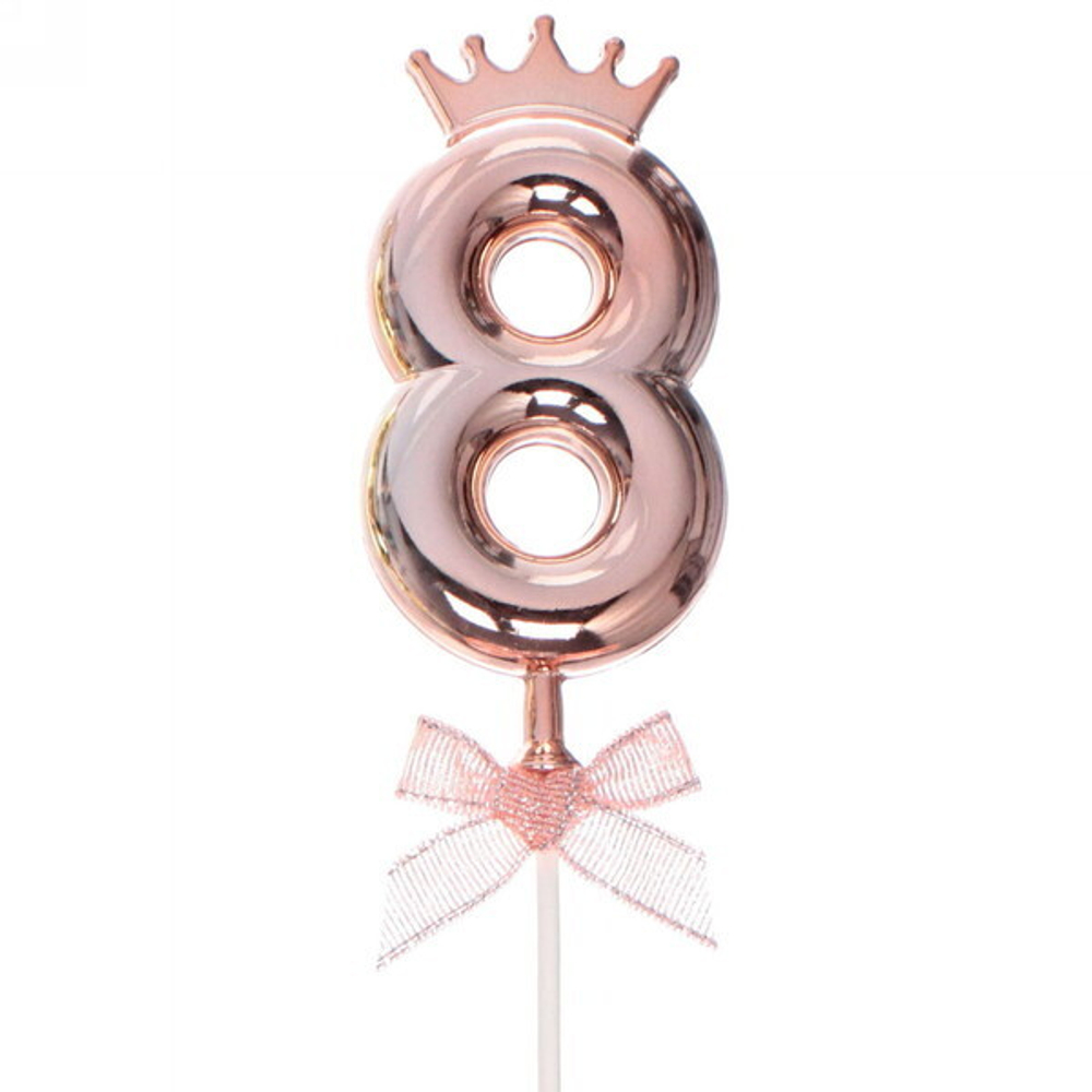 Топпер Цифра Королевский вечер «8» 22 см , микс