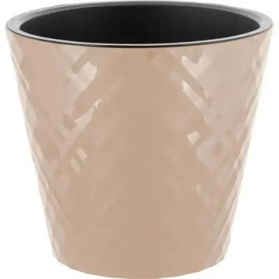 Горшок для цветов InGreen Manhattan D190мм, 3,3л c дренажной вставкой, молочный шоколад