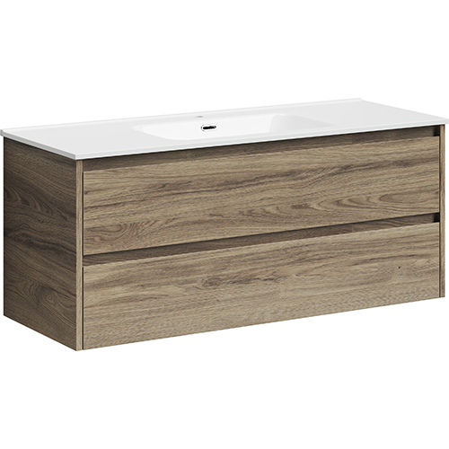 Тумба с раковиной Sancos Libra, 119 см., ламинат коричневый, LB120-1ECH