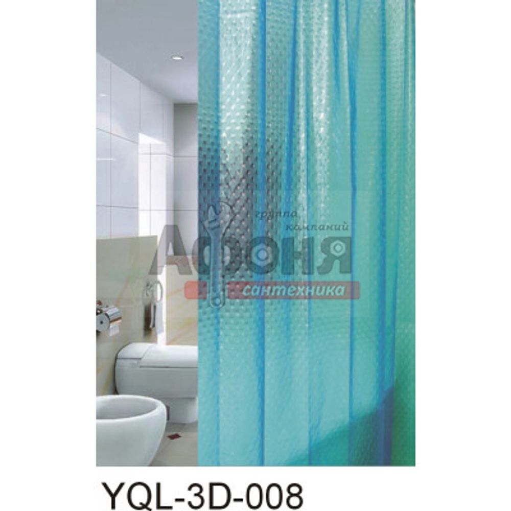 Штора для ванной &quot;ZALEL 3D (008) Cyan 180х180 (П7)
