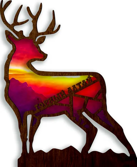 Поле Олень Закат