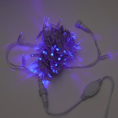 Светодиодная гирлянда Синяя мерцающая 10м / 80LED морозостойкая. Провод прозрачный. IP65