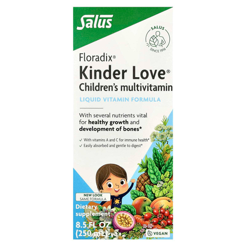 Floradix, Kinder Love®, мультивитамины для детей, 250 мл (8,5 жидк. Унции)