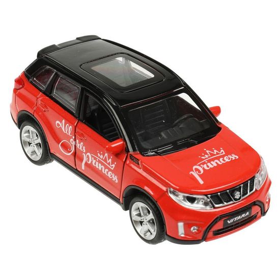 Машина металл SUZUKI VITARA девочки 12 см, двер, багаж, инерц, красный, кор. Технопарк