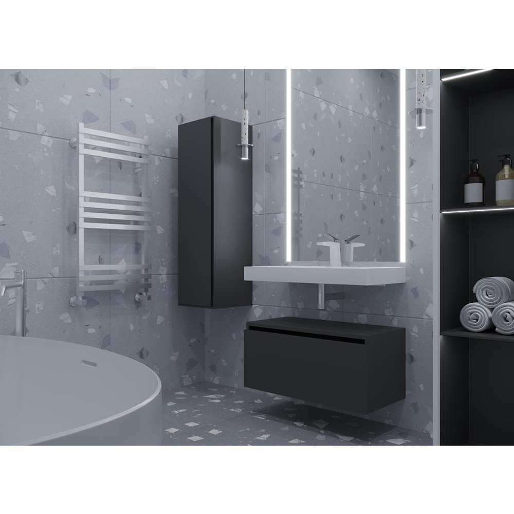 Тумба Armadi Art Flat Valessi Uno-S 80 897-080-A glossy, антрацит глянец