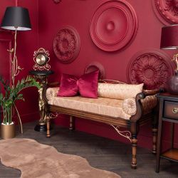 Банкетка Флоренция Премиум Орех(Д) Каледония Даймонд Мокка Амбер