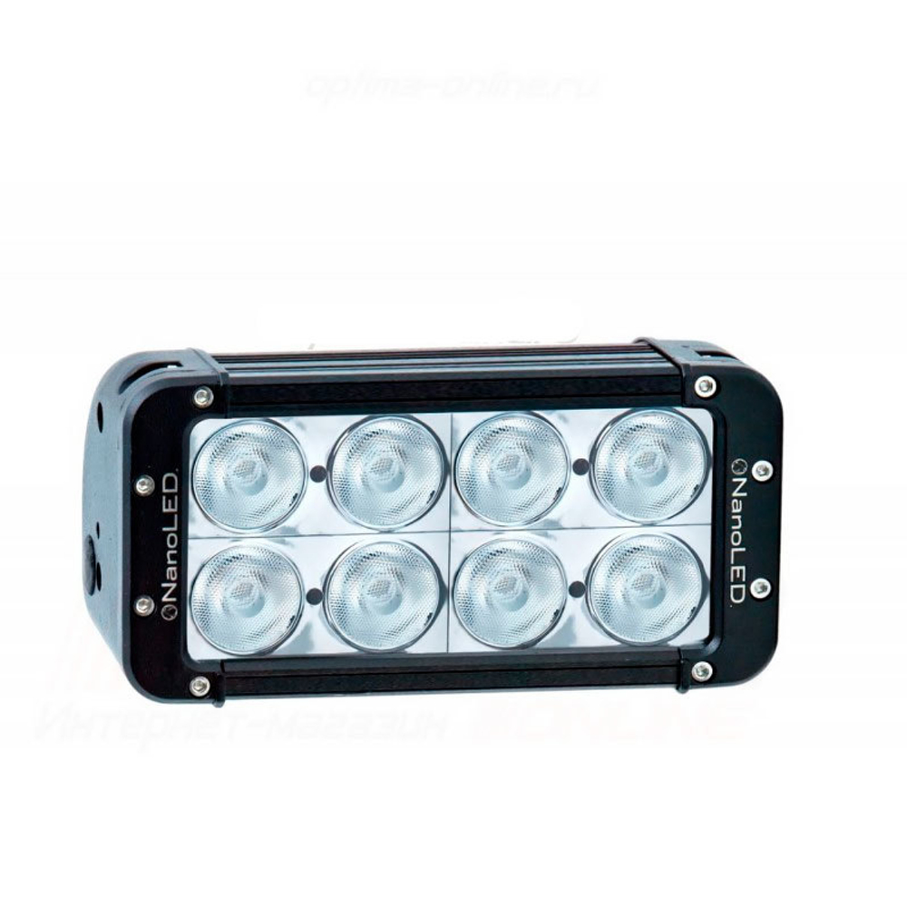 Фара светодиодная NANOLED 80W, 8 LED CREE X-ML, в два ряда, широкий луч, 198*100*93 мм