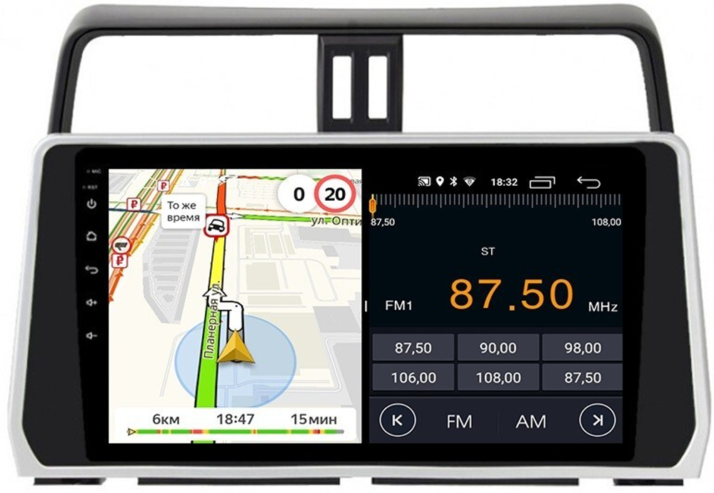 Магнитола Toyota Land Cruiser Prado 150 2017-2023 - Parafar PF348LUX2FHD на Android 13, 8-ядер, 2Гб+32Гб, CarPlay, 4G SIM-слот