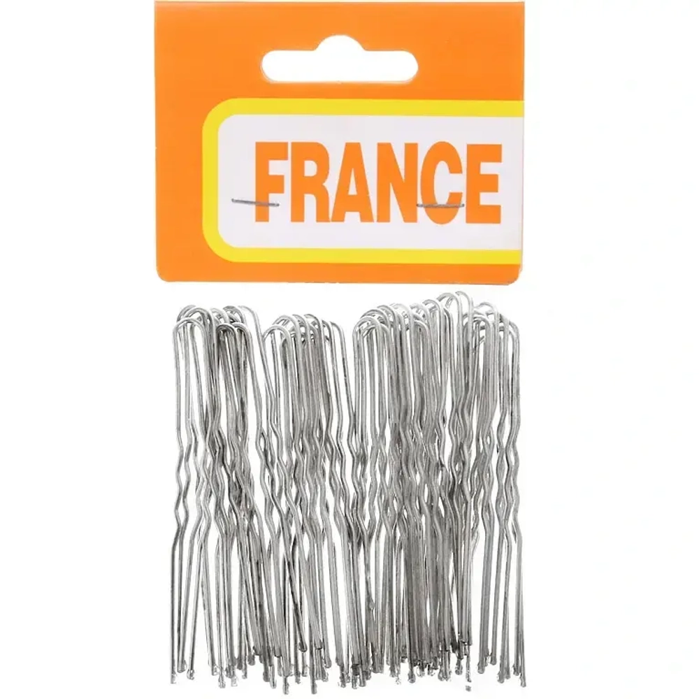 Шпильки для волос 40шт «Классика», цвет серебро 6см